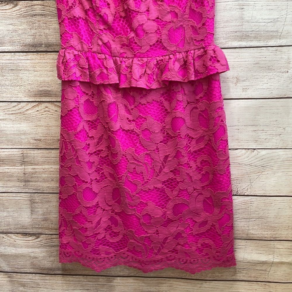 LILLY PULITZER KIRI MAMBO CORDED LACE DRESS IN HOT PINK‎ - Picture 3 of 8